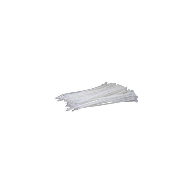 Bourse de 100 brides de nylon blanches avec protection UV de 3,6x180mm