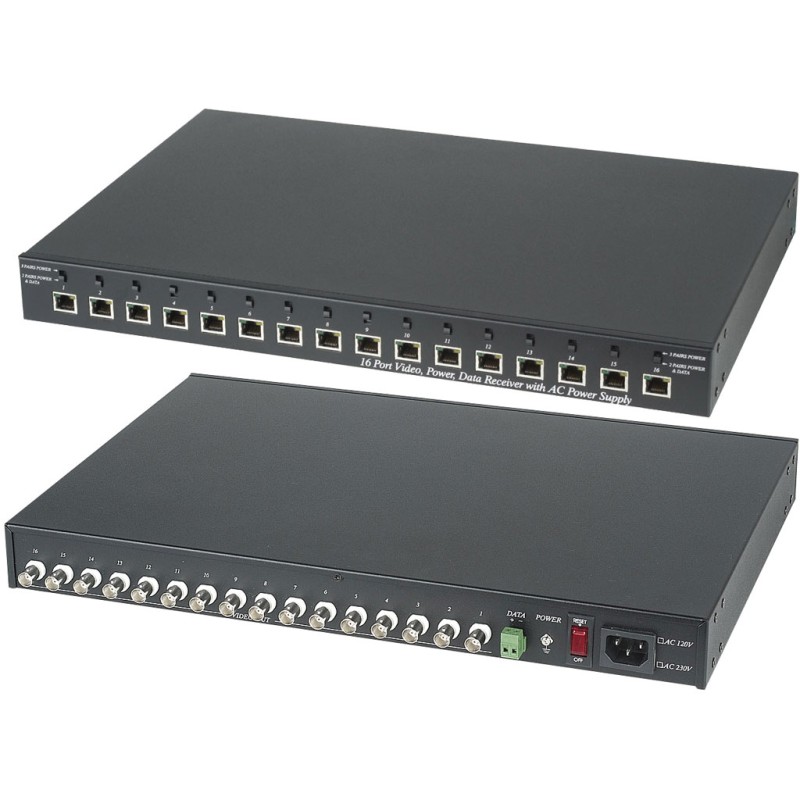 Récepteur passif 16 canaux pour des installations à câbles structuré standard sont RJ45