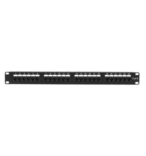 Patch panneau de 24 ports UTP/RJ45 en format rack