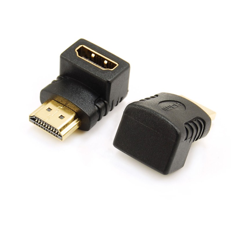 Connecteur HDMI femelle vers HDMI mâle, coudé à 90