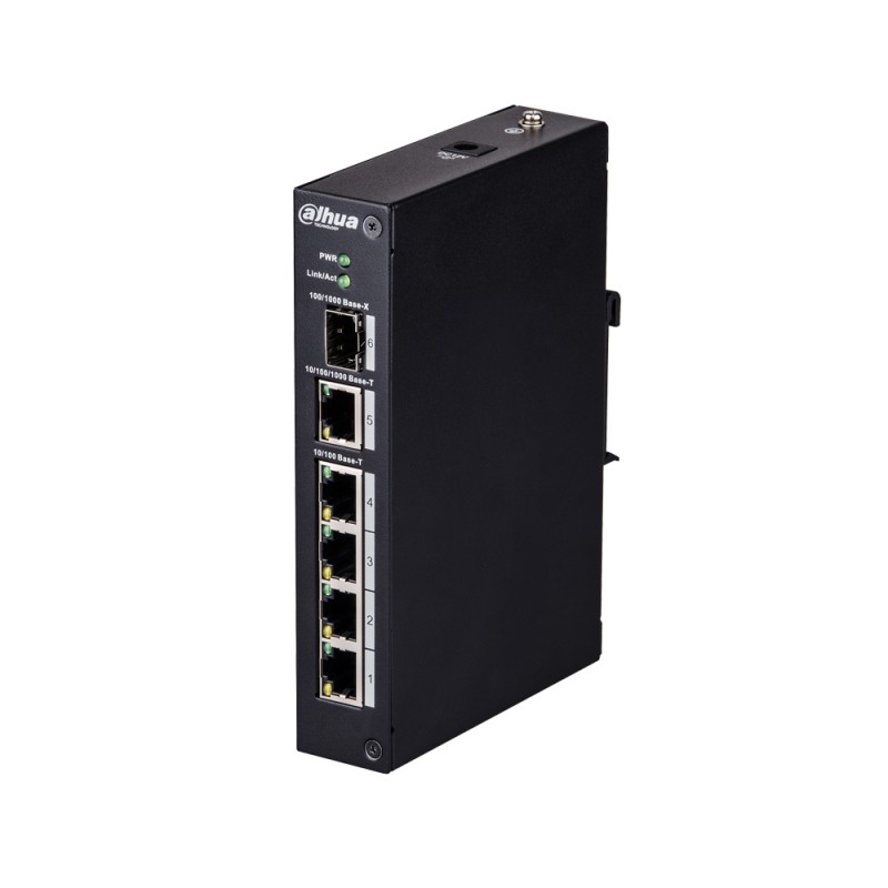 Switch industriel (L2) non manageable de 4 ports Fast Ethernet + 1 port Gigabit + 1 port 1000Base-X