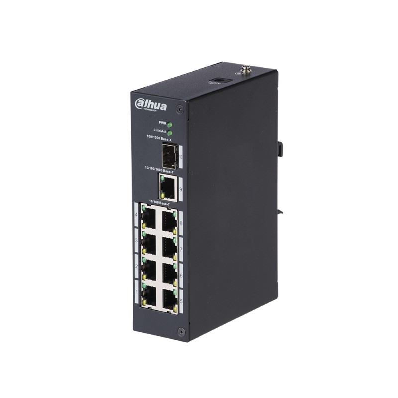 Switch industriel (L2) non manageable de 8 ports Fast Ethernet + 1 port Gigabit + 1 port 1000Base-X