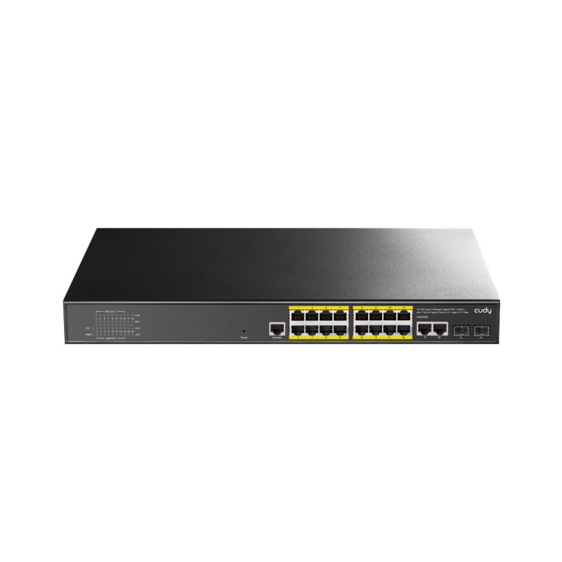 Commutateur L2 Gigabit PoE+ 16 ports avec 2 emplacements SFP