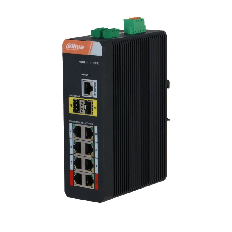 Commutateur industriel L2 10 ports avec 8 ports PoE