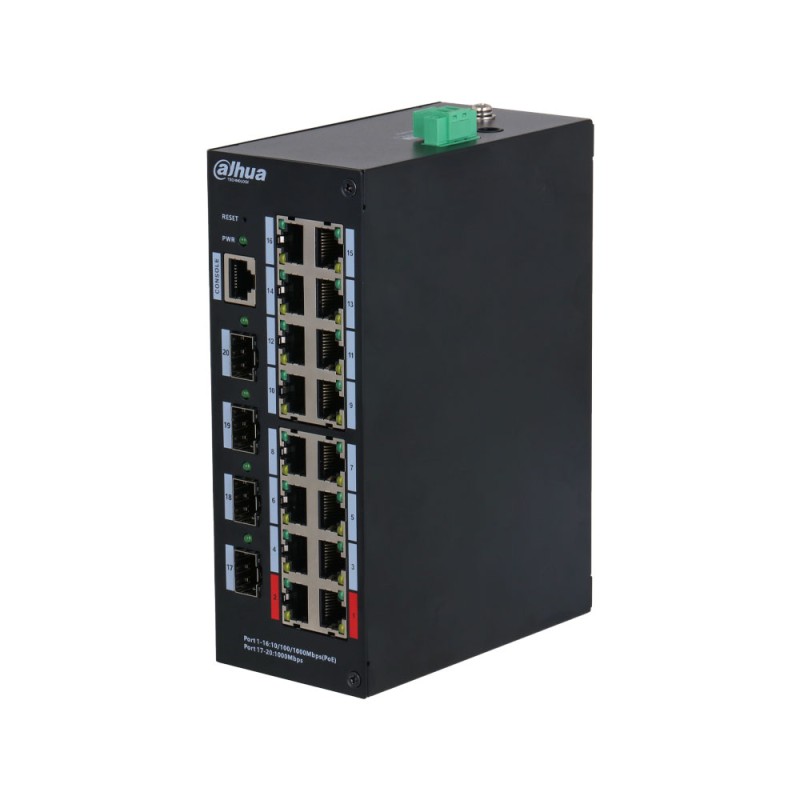 Commutateur industriel L2 20 ports avec 16 ports PoE