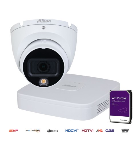 Kit Vidéo Surveillance HDCVI 1 caméra 5MP