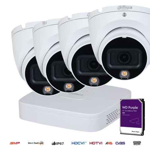 Kit Vidéo Surveillance HDCVI 4 caméra 5MP